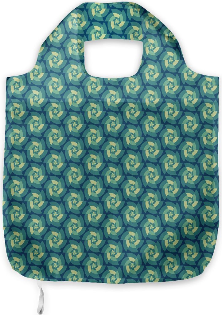 ABAKUHAUS Abstrakt Tragetasche aus Stoff, Retro Triangles, Praktische Altagsmode Einkaufstaschen, Blau Teal Hellgrün