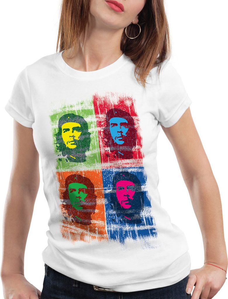 style3 Cuba Liberta Pop Damen T-Shirt kuba Revolution, Farbe:Weiß, Größe:S