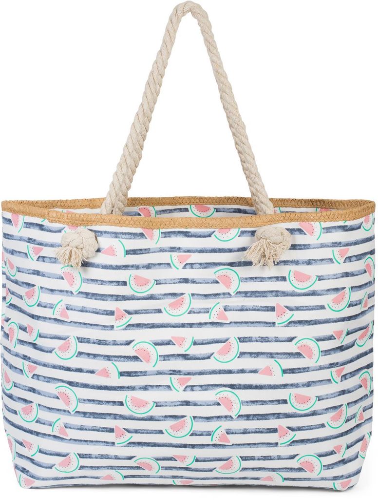 styleBREAKER XXL Strandtasche mit Melonen Print und Produktbild 