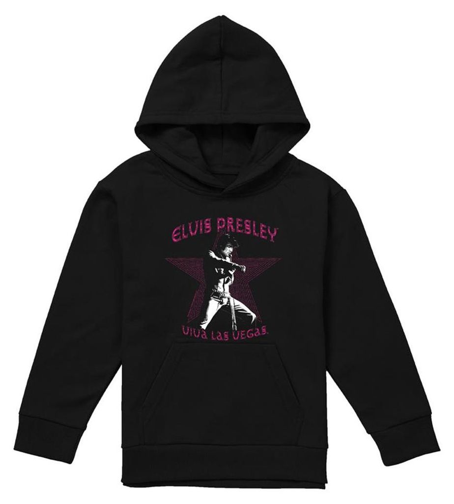 Elvis Presley - "Viva Las Vegas Star" Kapuzenpullover für Kinder TV33136 (152-158) (Schwarz)