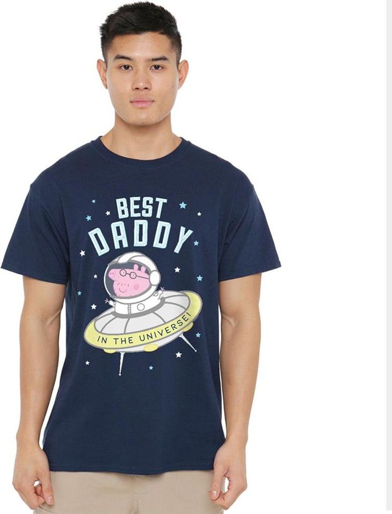 Peppa Pig - "Best Daddy Pig In The Universe" T-Shirt für Herren/Damen Uni TV21383 (5XL) (Marine)