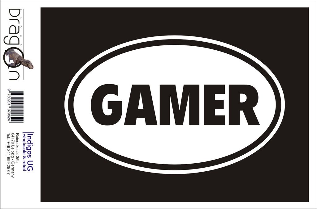 Aufkleber / Autoaufkleber - JDM / Die cut / Auto / OEM - Gamer - 190X120 mm silber - Heckscheibe / Heckscheibenaufkleber