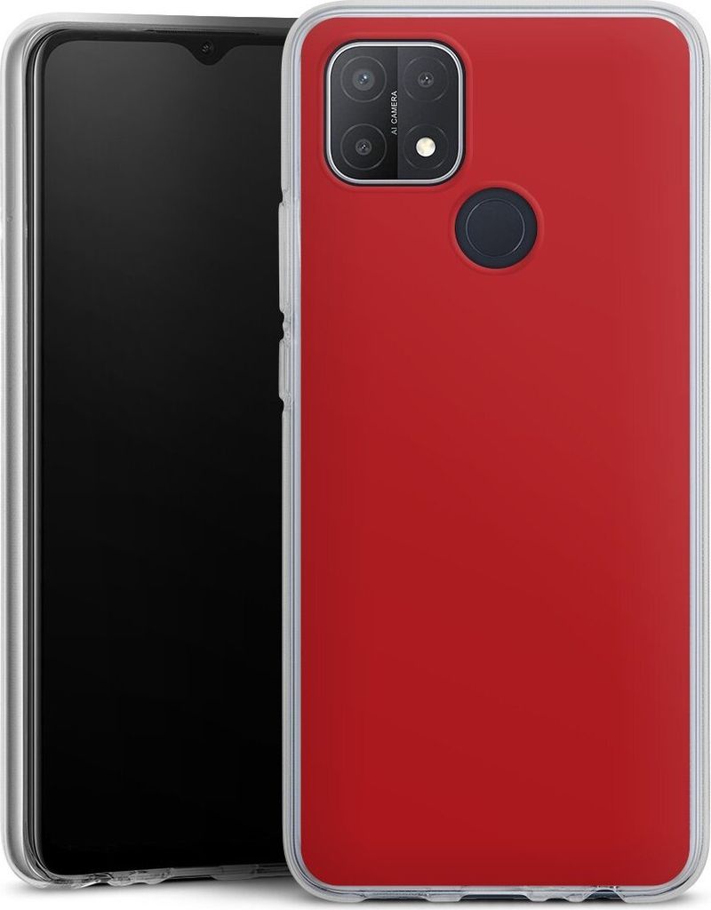 DeinDesign Handyhülle für Oppo A15 Silikon Hülle Case Smartphone Schutzhülle Farbe Rot einfarbig