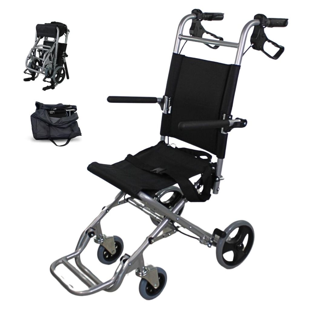 Clinicalfy Transportrollstuhl aus Aluminiumlegierung 30 cm Produktbild 