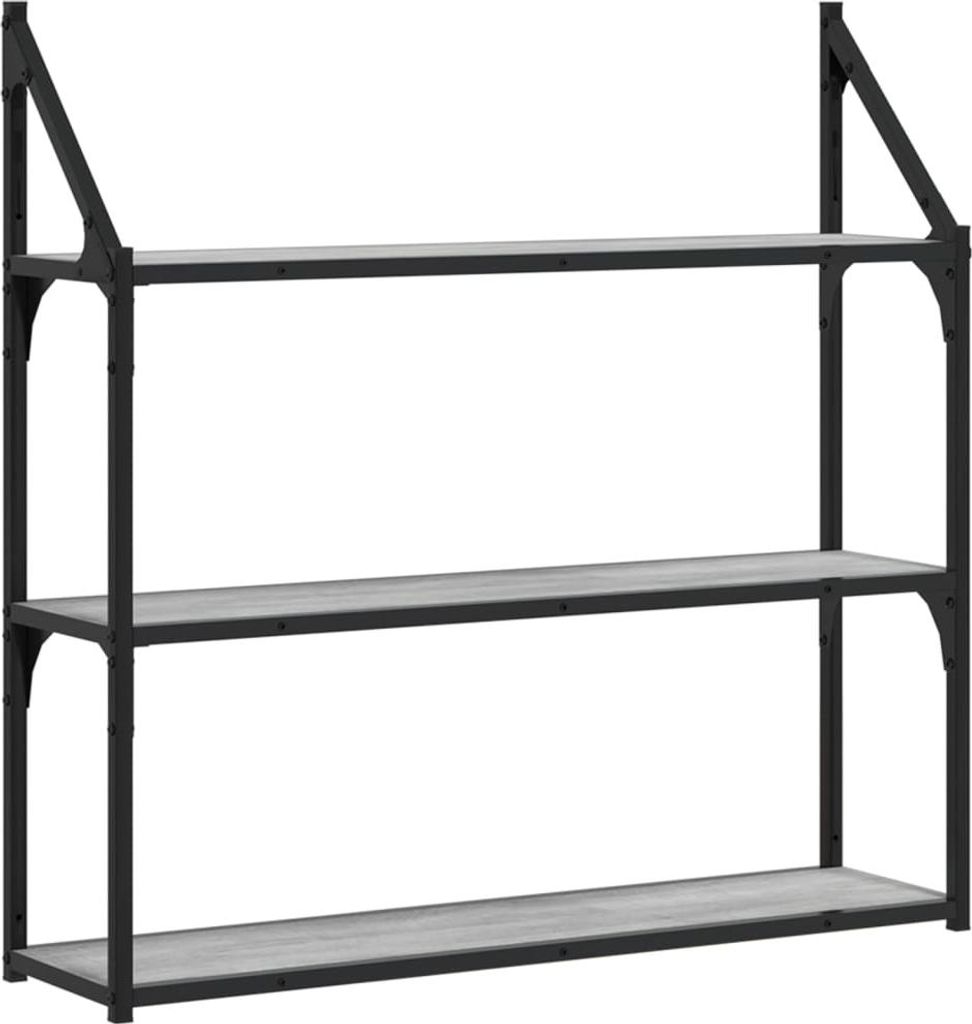 vidaXL Nástenná polica 3 priehradky Grey Sonoma 80x21x78,5 Obrázok produktu 