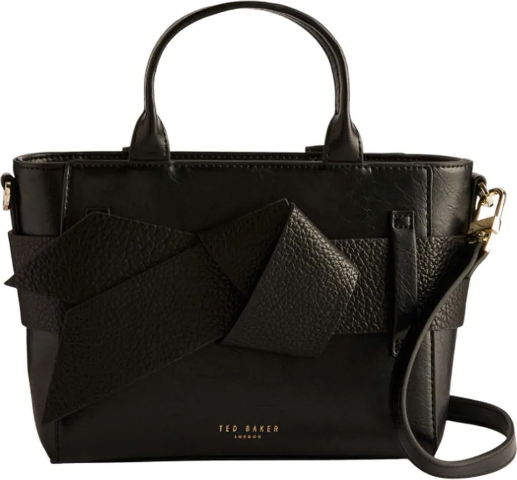 Mini sac à main noir Ted Baker Jimsie avec détail nœud et bandoulière