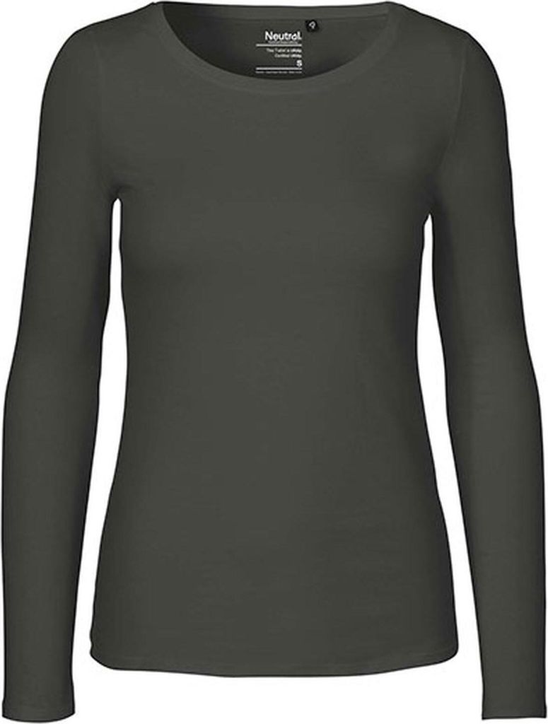 Neutral O81050 | Damen Long Sleeve T-Shirt / 100% Fairtrade-Baumwolle - Farbe: Charcoal - Größe: XL