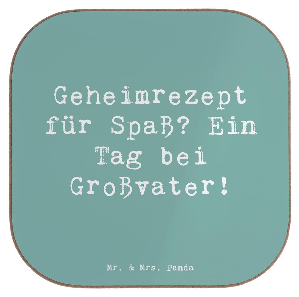 Mr. & Mrs. Panda Untersetzer für Gläser Spruch Tag bei Großvater - Meeresbrise - Geschenk, einzigartige Designs, Enkel, Dankeschön, Tischunters...