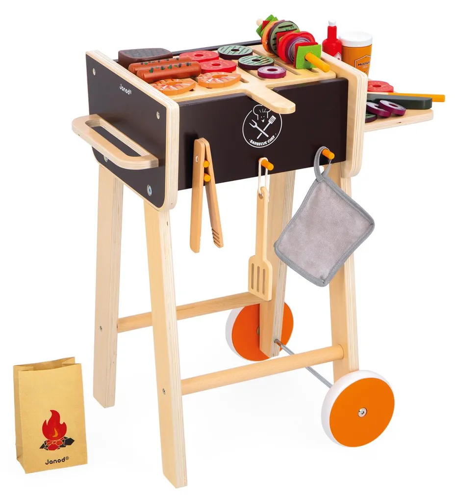 Barbecue en Bois pour Enfant Janod - Jouet d'Imitation Cuisine Complet
