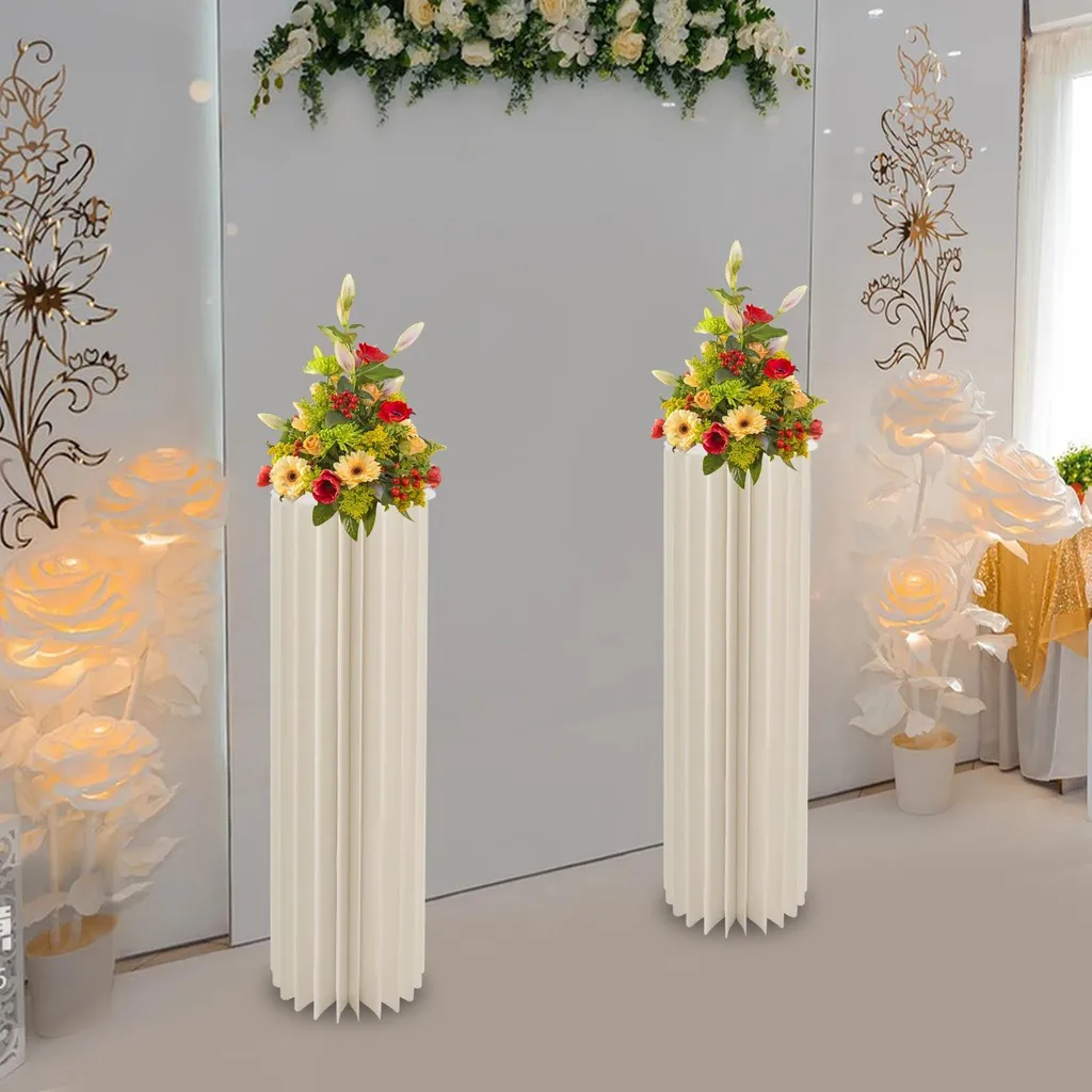 Support de fleur pour mariage et décoration de buffet de fête blanc - 4