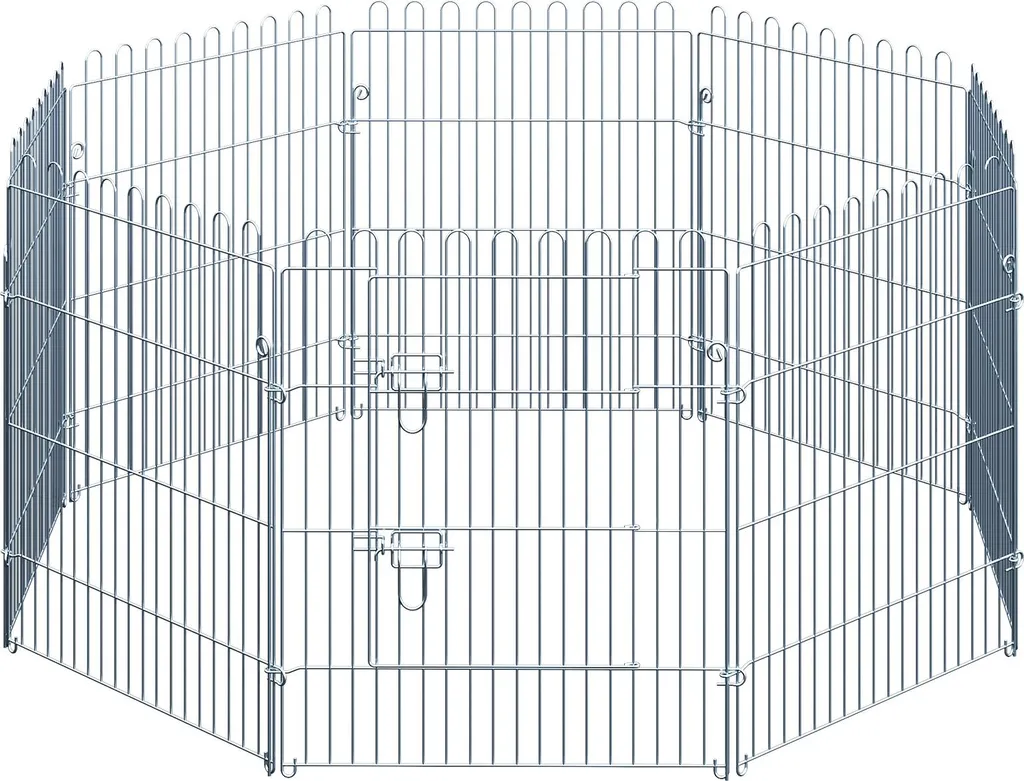 Enclos Extérieur pour Chiot Robuste et Stable - Kit 8 Panneaux 63x76cm
