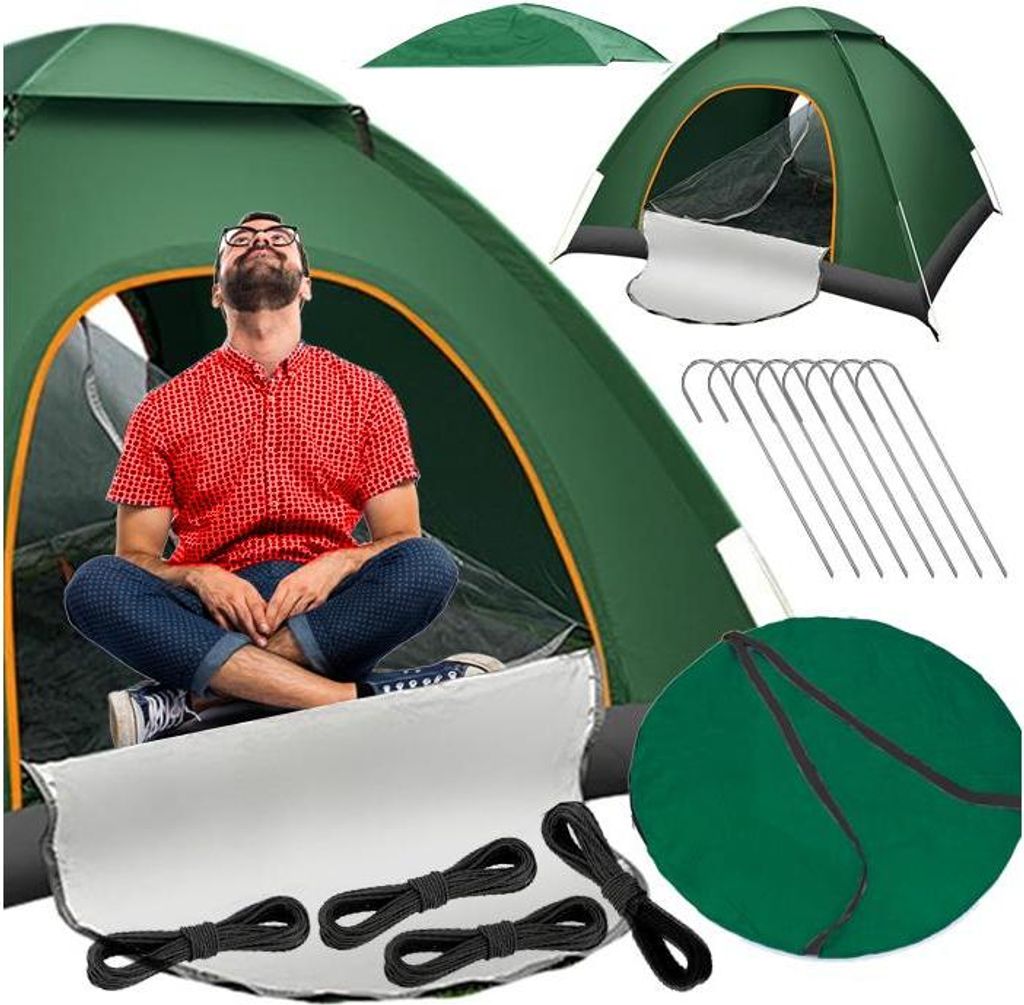 Automatický 5-sekundový pop-up kempingový stan pre 3-4 Obrázok produktu 