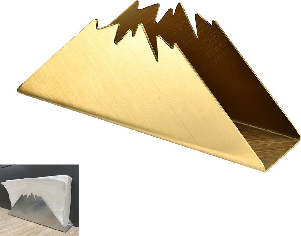 Vertikaler Taschentuch halter aus Edelstahl Western Restaurant Taschentuch halter Gesicht Papier halter Hotel Couch tisch Servietten halter, Gold V...