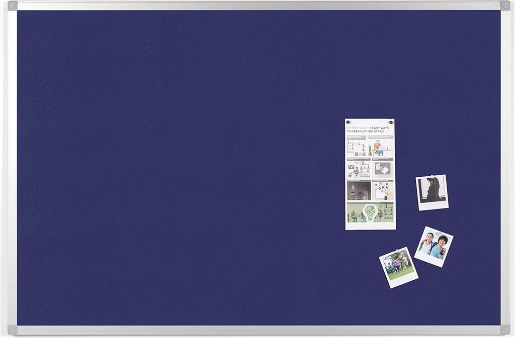 Filz-Memobord Blau - Eloxiertes Aluminium - 90x60 cm