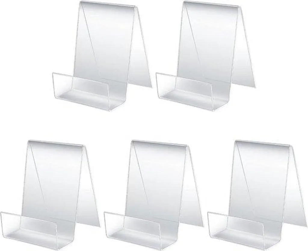 Présentoir de livre incliné en plexiglas transparent - Lot de 5 pièces