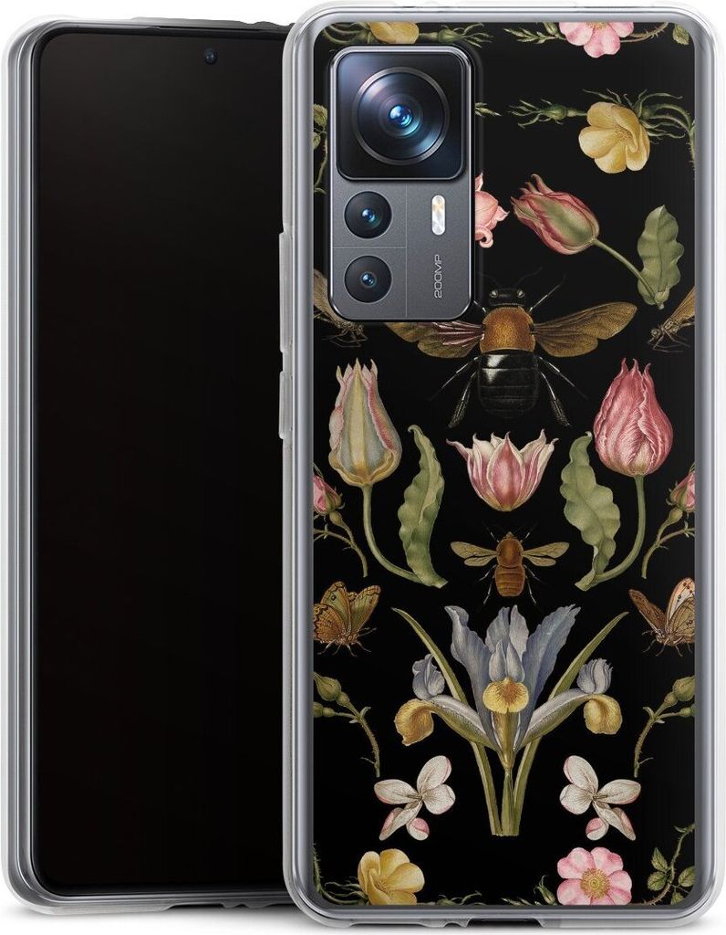DeinDesign Handyhülle für Xiaomi 12T Pro 5G Silikon Hülle Case Smartphone Schutzhülle Biene Blumenkranz Blüte
