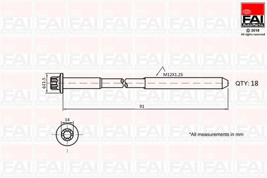 Jeu de vis de culasse FAI B2101 OE 1005B373 pour Pajero et L200