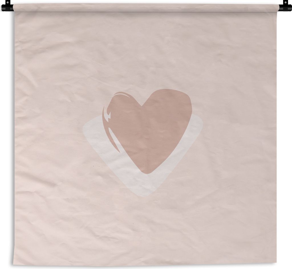 MuchoWow® Wandteppich Wandbehang Sommer - Herz - Pastell Produktbild 