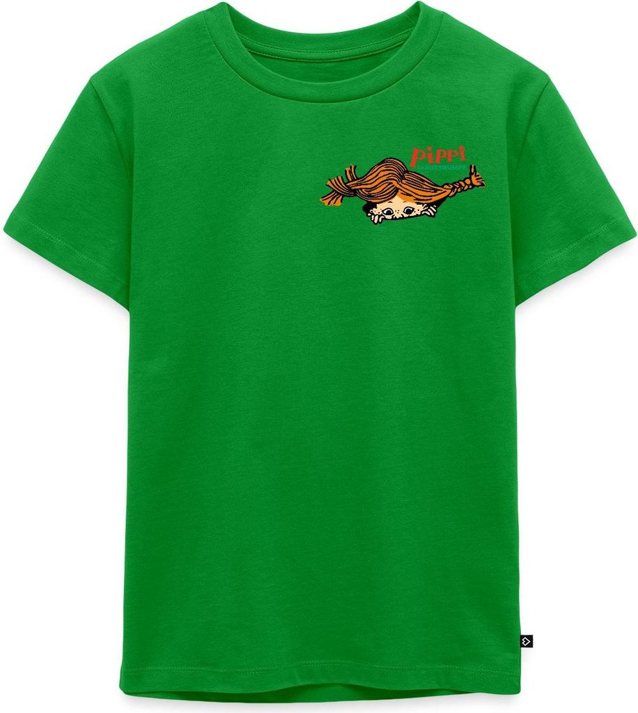 Spreadshirt Pippi Langstrumpf Auf Der Lauer Kinder Premium T-Shirt, 122/128 (6 Jahre), Grün
