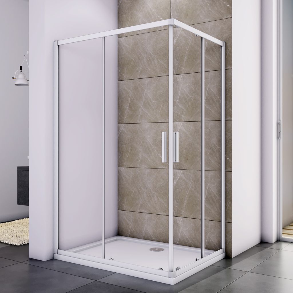 100x100x185 cm Duschkabine Duschabtrennung Eckeinstieg ESG Produktbild 