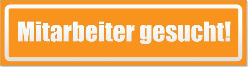 Mitarbeiter gesucht invertiert Magnetschild Schild magnetisch