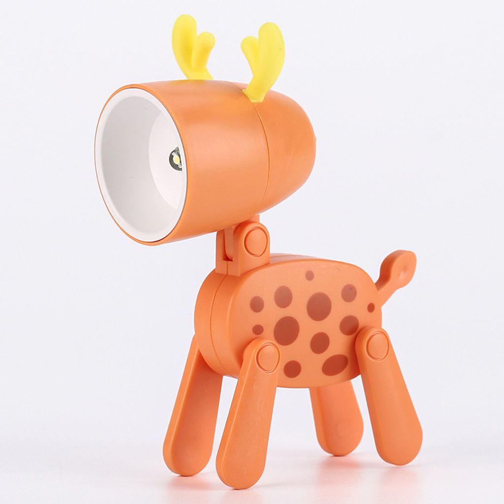Mini LED Nachtlicht Kinderlampe, Kawaii Kindertischlampe, KawaiDeko Tiermodellierlampe Hirschlampe, faltbare Kindertischlampe, Student, GeschenkC