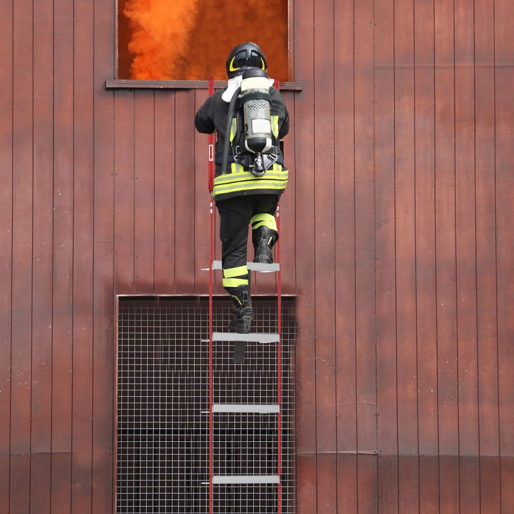 6m Strickleiter Feuerfest - Rettungsleiter Mit 2 Haken, 200kg Tragfähigkeit Für Notfälle