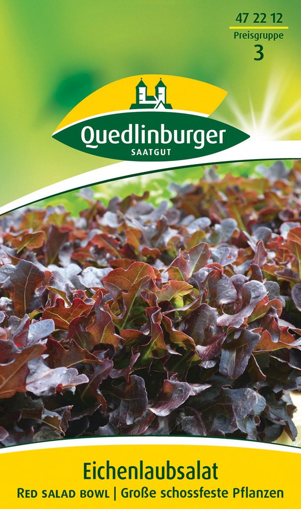 Quedlinburger Saatgut - Eichenlaub-Salat Red Salad - Samen - 472212