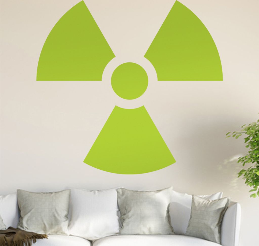 Radioaktiv Wandtattoo in 6 Größen - Wandaufkleber Wall Sticker - Dekoration, Küche, Wohnzimmer, Schlafzimmer, Badezimmer