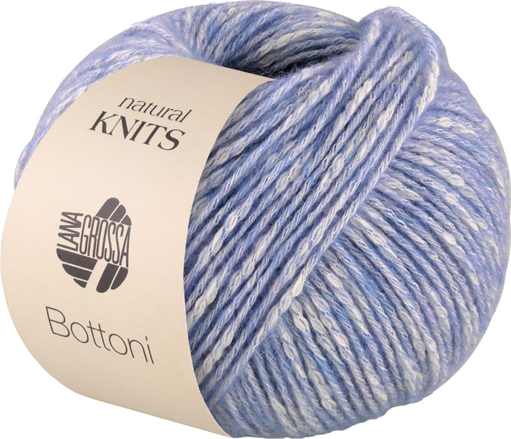 Lana Grossa - Bottoni 0007 hellblau rohweiß Produktbild 