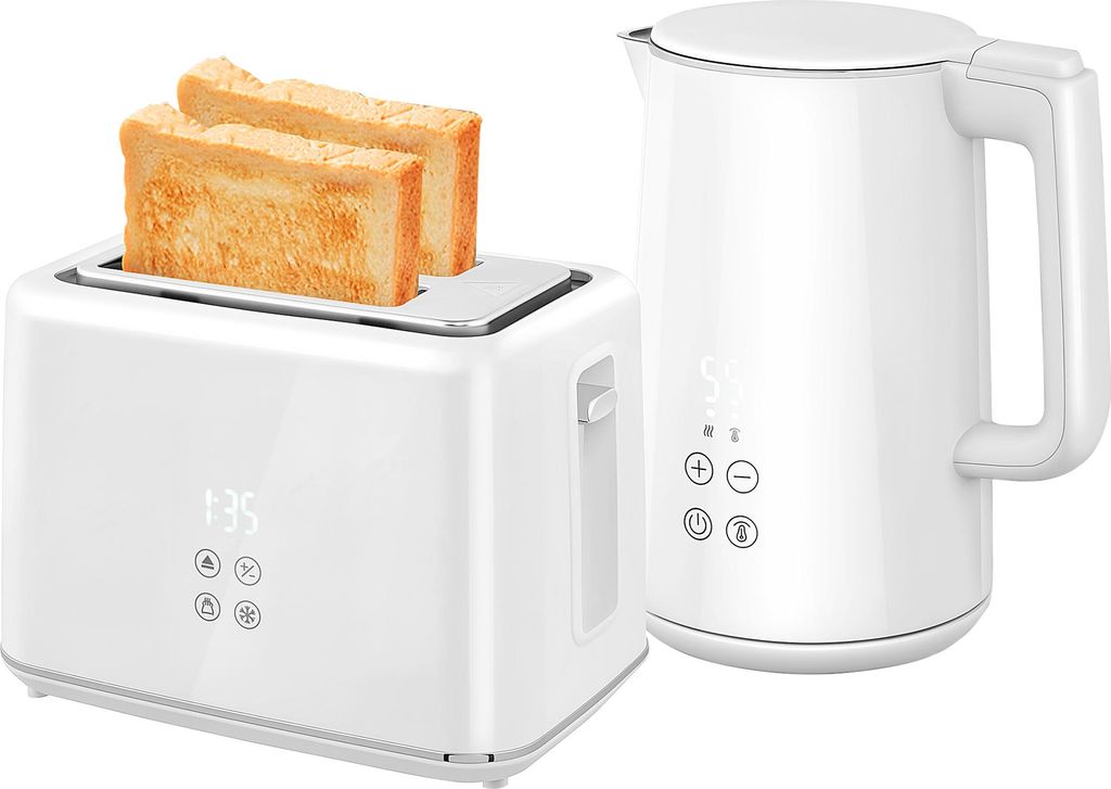 Zestaw śniadaniowy HOMCOM Kettle Toaster ze stali Zdjęcie produktu 