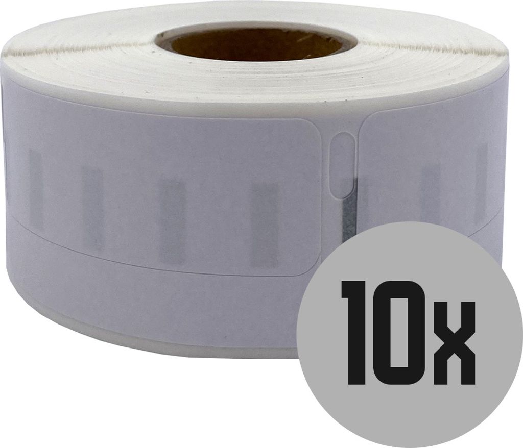 DULA Labels - Kompatibel mit Dymo 11355 / S0722550 - Abnehmbar - Weiß - Multifunktionale Etiketten - 10 Rollen - 19 x 51 mm - 500 Etiketten pro Rolle