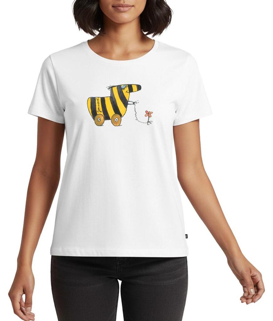 Spreadshirt Janosch Große Tigerente Mit Blume Frauen Premium T-Shirt, XS, Weiß