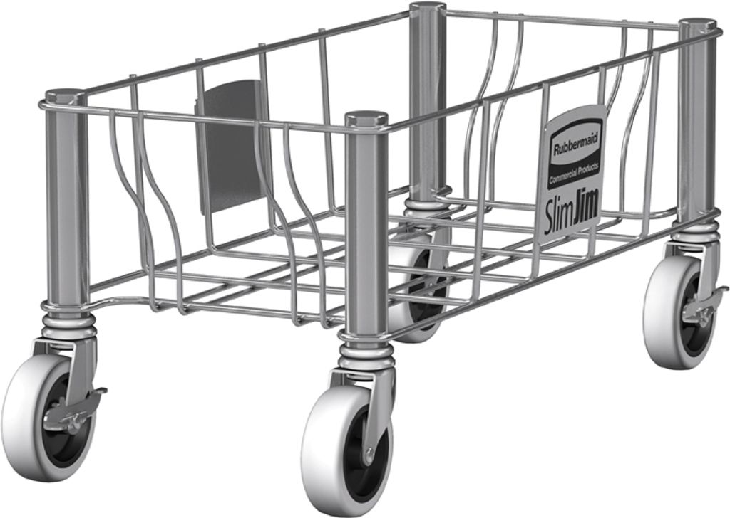 Rubbermaid Slim Jim 1-facher Transportroller aus Edelstahl