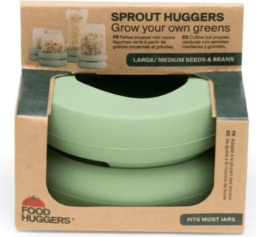 Sprout Huggers Vert Sauge en Silicone de Qualité Alimentaire pour Bocaux