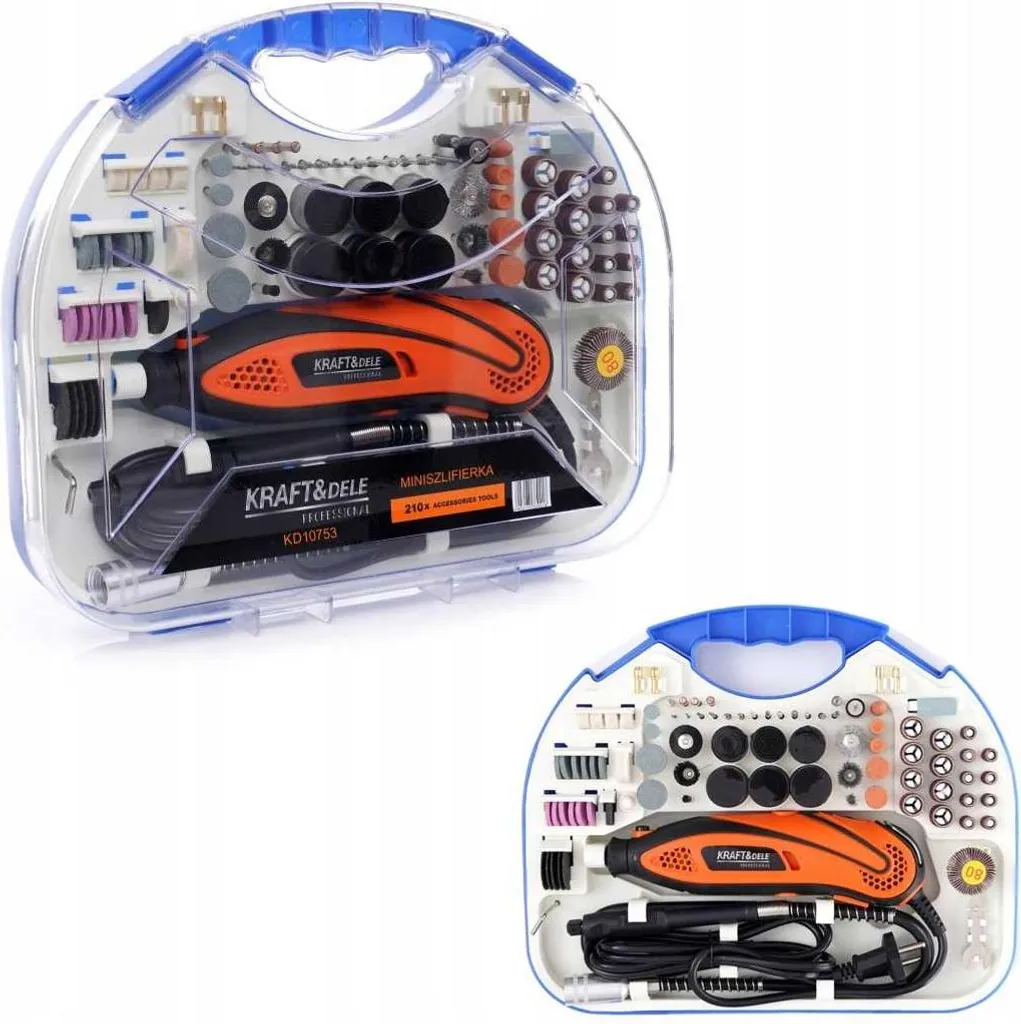 Mini-meuleuse droite Kraft & Dele KD10753 270W avec ses accessoires - 15