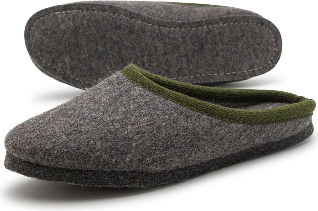 PANTOFFELMANN Wollfilz Pantoffel Filzpantoffeln Herren Damen Winter Hausschuh Filz Pantoffeln grau 48