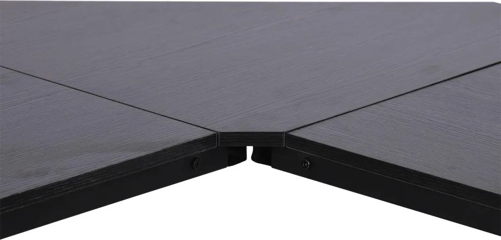 Bureau en L Noir Structure Métal 70kg de Charge - Large Surface 150 cm