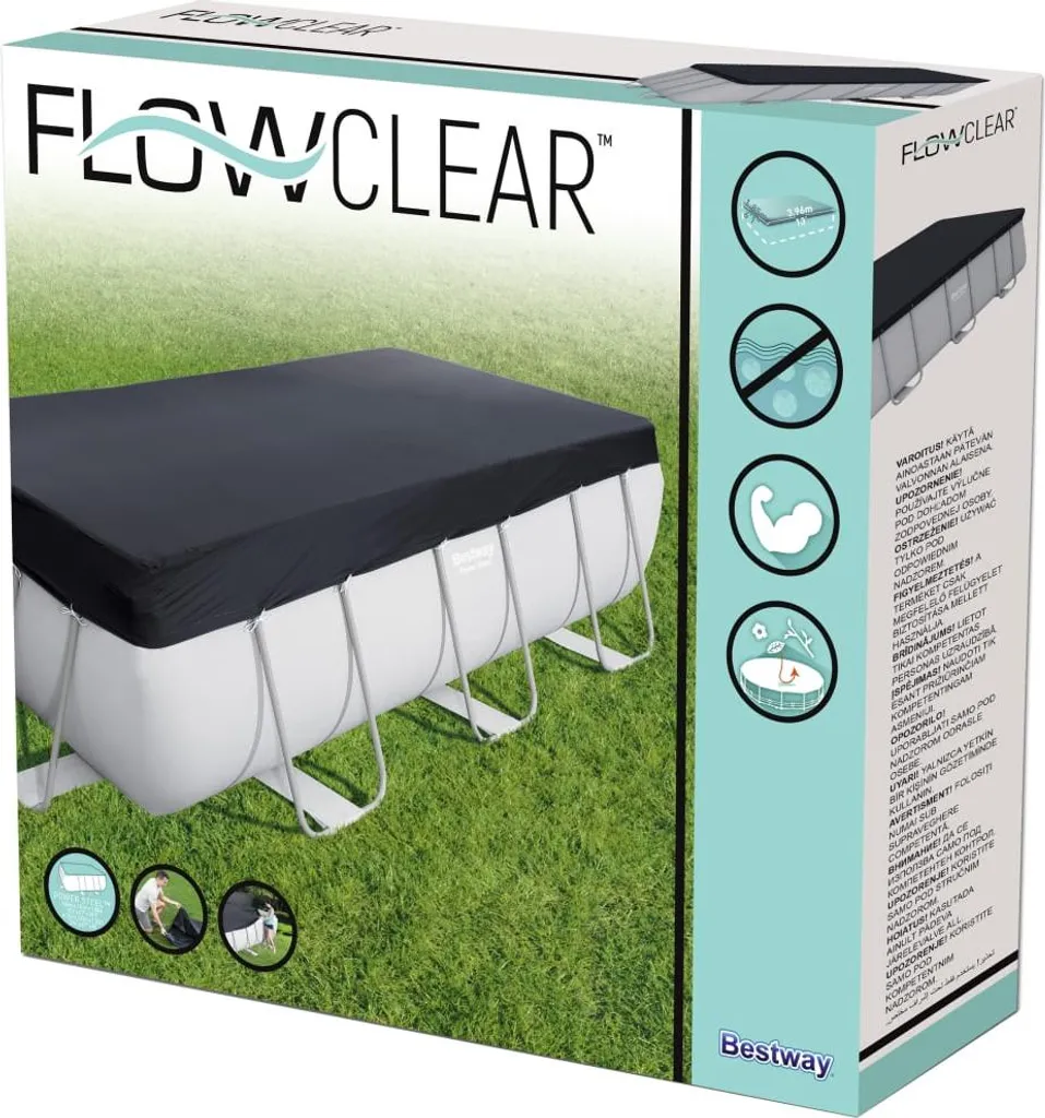 Bâche de piscine Bestway Flowclear 404 x 201 cm - Couverture robuste - 5