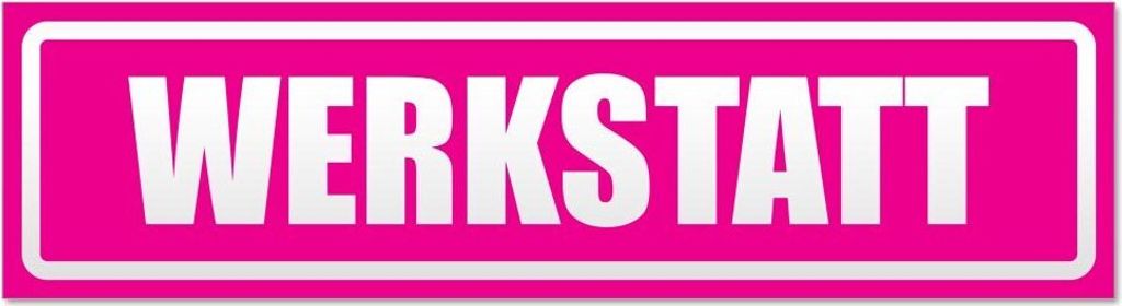 Kiwistar - Autoaufkleber - Pink - 45 x 12 cm - Werkstatt invertiert - Hinweis Aufkleber Sticker für Auto, Kfz, Fahrrad, PKW, LKW