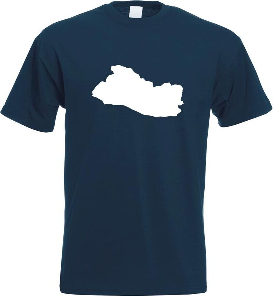 Kiwistar - T-Shirt - Navy - EL Salvador Umriss Kontur Herren Funshirt Bedruckt Design Sprüche Spruch Motive - mit Motiv Bedruckt - Funshirt Design...