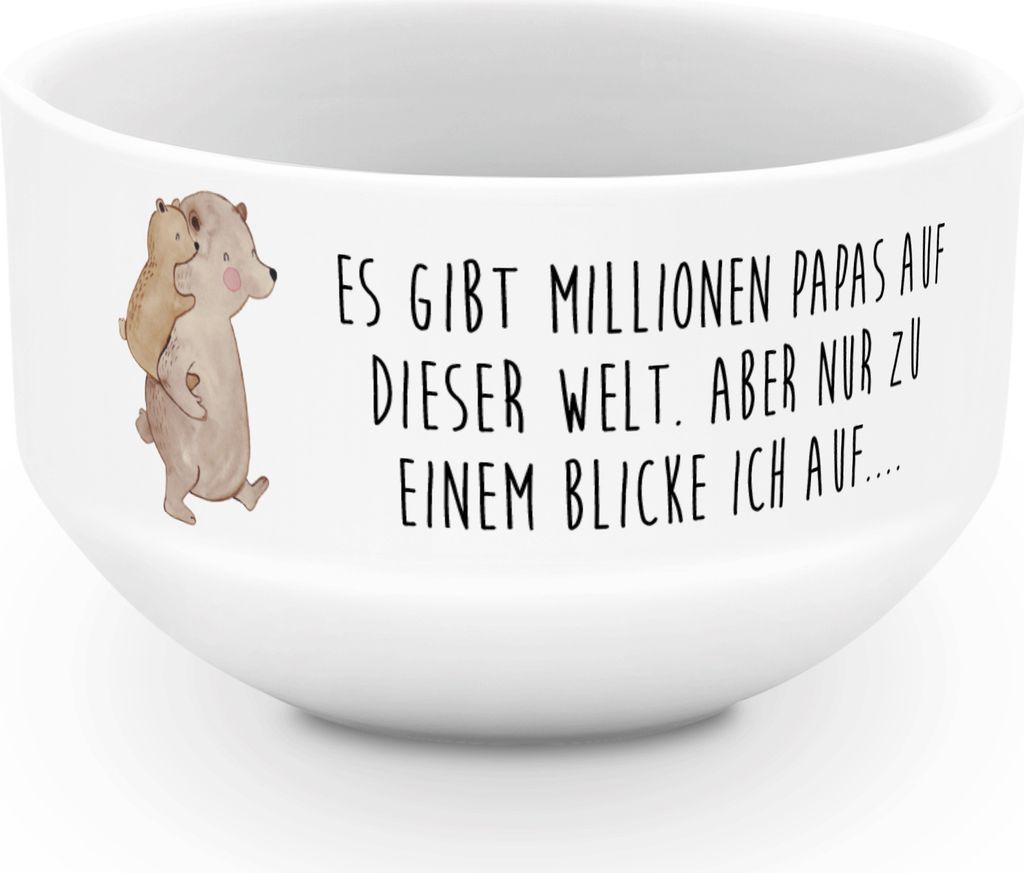 Mr. & Mrs. Panda salatschälchen Papa Bär - Weiß - Geschenk, Schüssel, Vatertag, Geburtstag, dessertschale, Müslischale, Schüsselchen, Muttert...