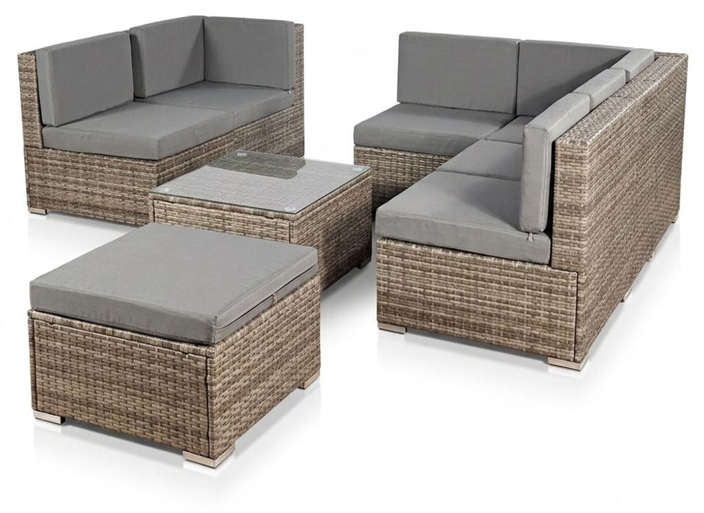 Mucola set da salotto in polyrattan mobili da giardino Immagine del prodotto 