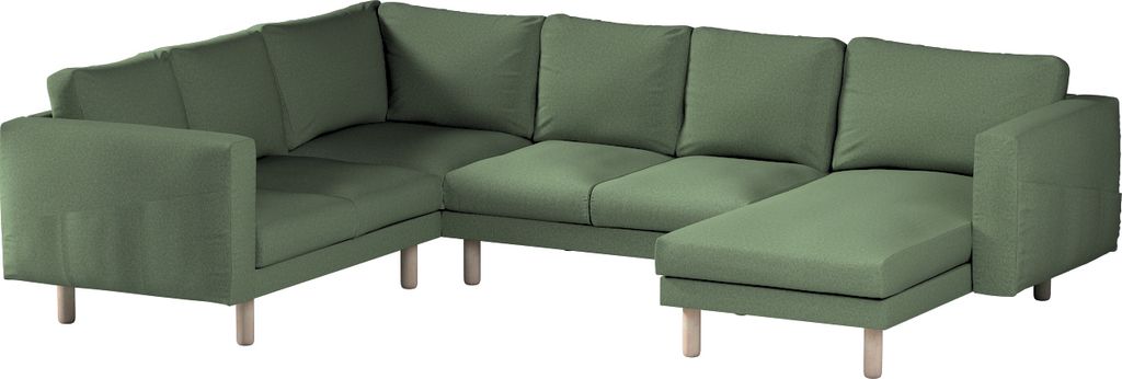 Dekoria Bezug für Norsborg 5-Sitzer Ecksofa mit Recamiere, grün, Norsborg Bezug für 5-Sitzer Ecksofa mit Recamiere