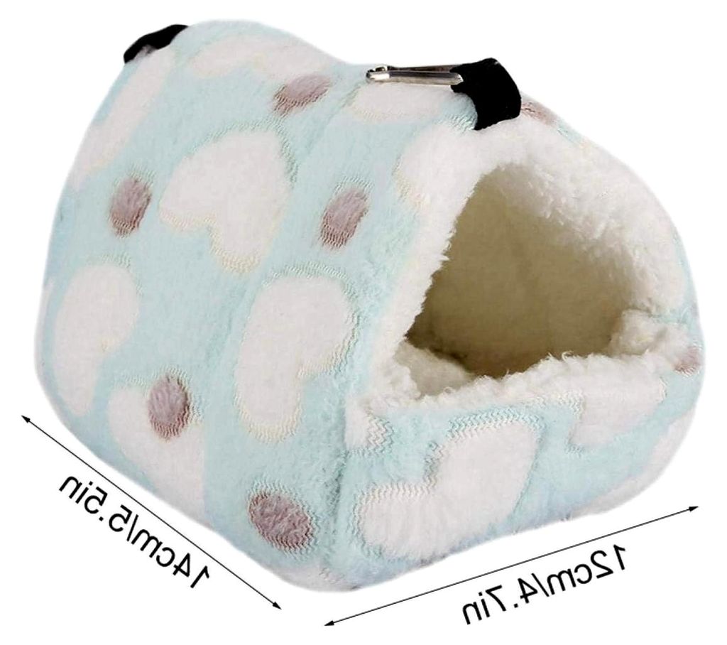 Käfig für Haustiere Winter Warm Weiches Haustauschnest Hängematte für Hamster (Blau 14 * 12cm)