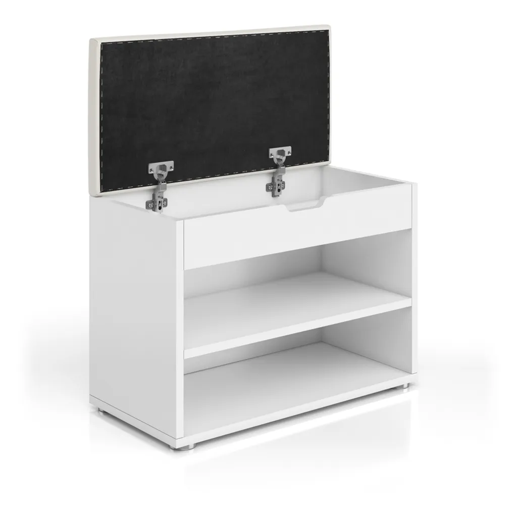 Panca per scarpe Vicco Rolfe, 60 x 45 cm, bianco - 13