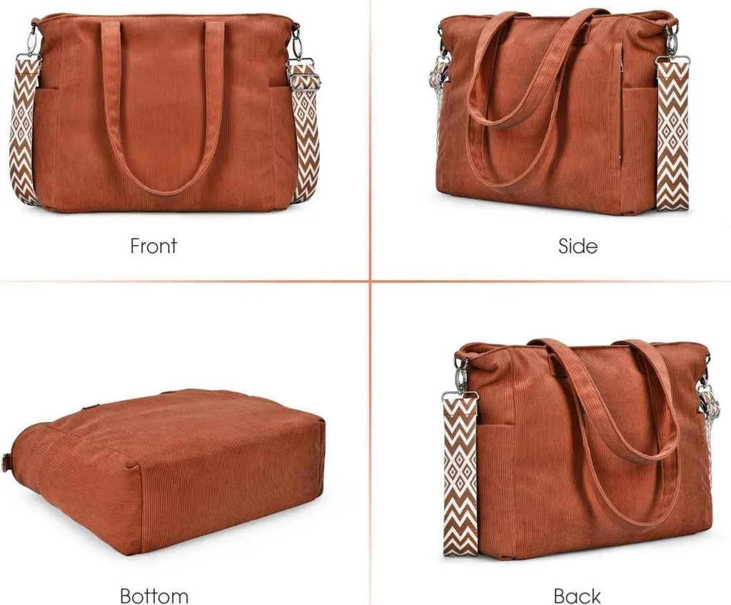Grand sac à main Shopper pour femme en velours avec bandoulière réglable - 7