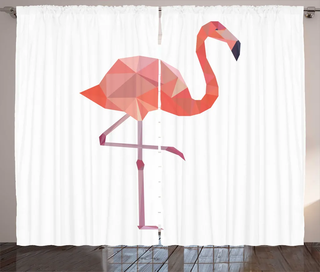 Rideau Anti-Regards Flamant Rose 280x225 cm pour Fenêtre Grand Format