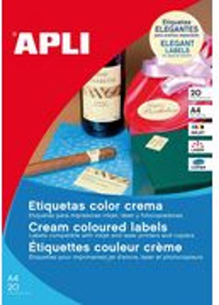 agipa Universal-Etiketten oval 63,5 x 42,3 mm creme