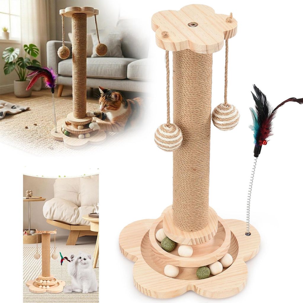 Kratzbaum für Katzen, 44,5cm Kratzpfosten Katzenkratzbaum Produktbild 